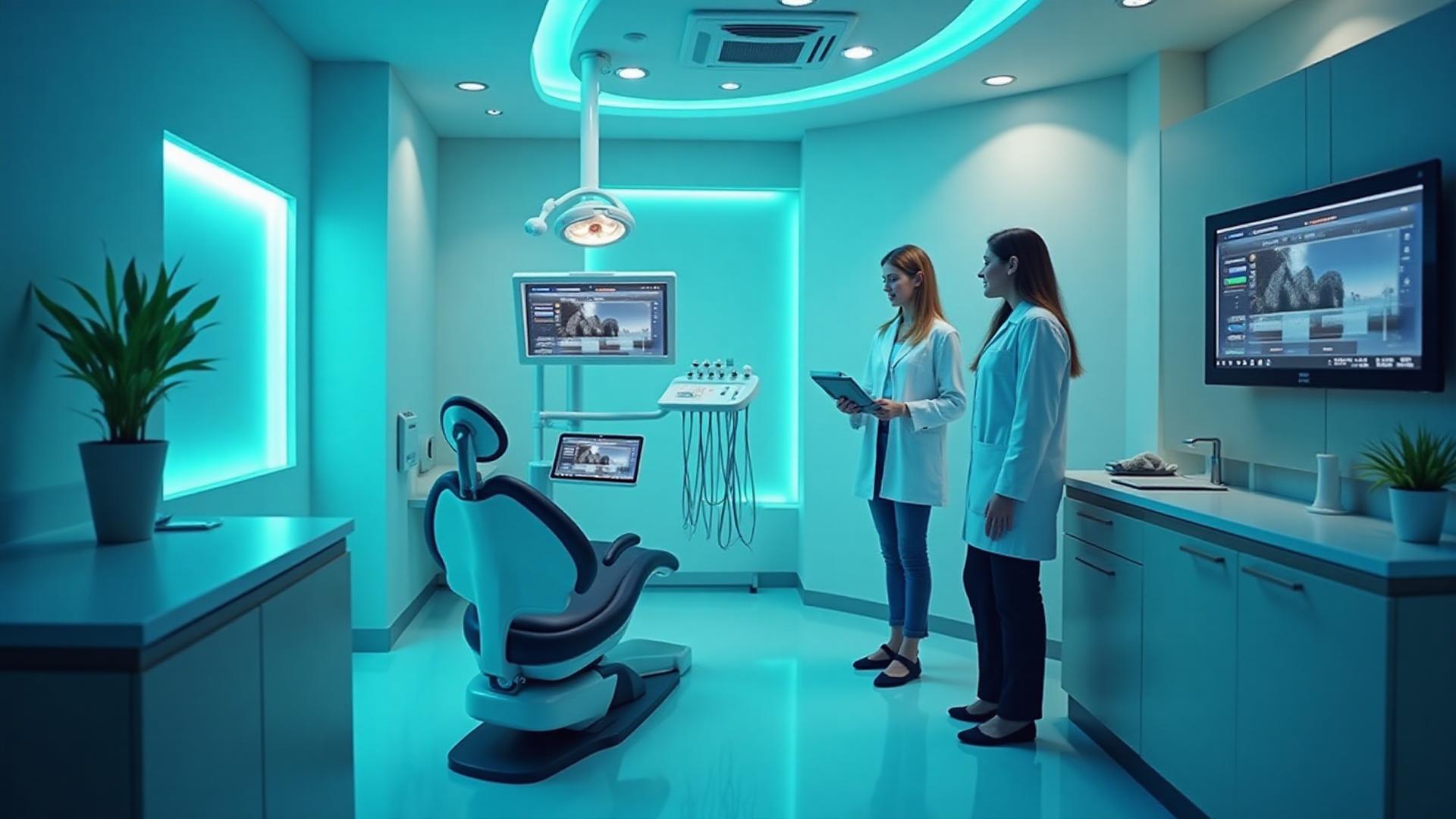 Clínica dental moderna con tecnología digital